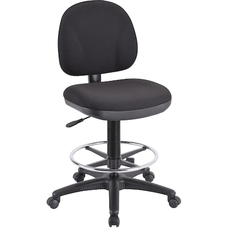 Lorell Millenia Adjustable Task Stool with Back, Black LLR80008
